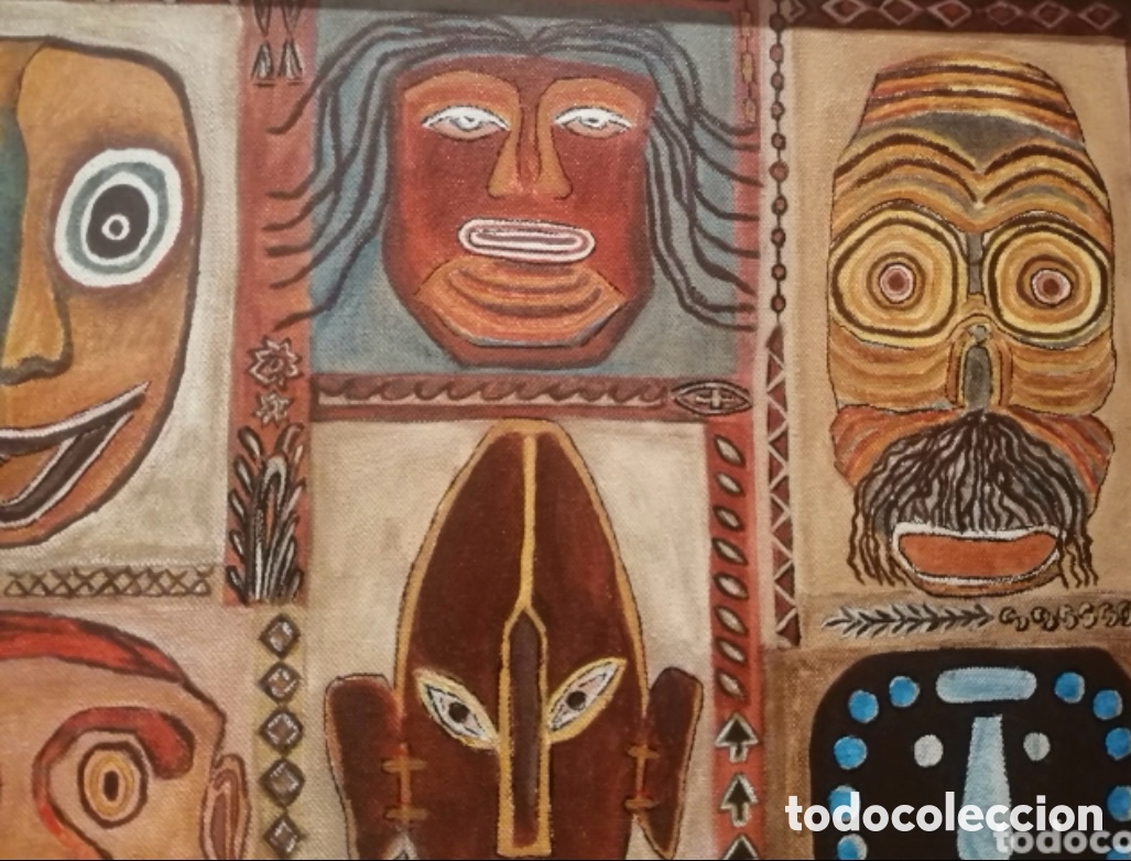 Arte: M&aacute;scaras africanas. Acr&iacute;lico. - Foto 3
