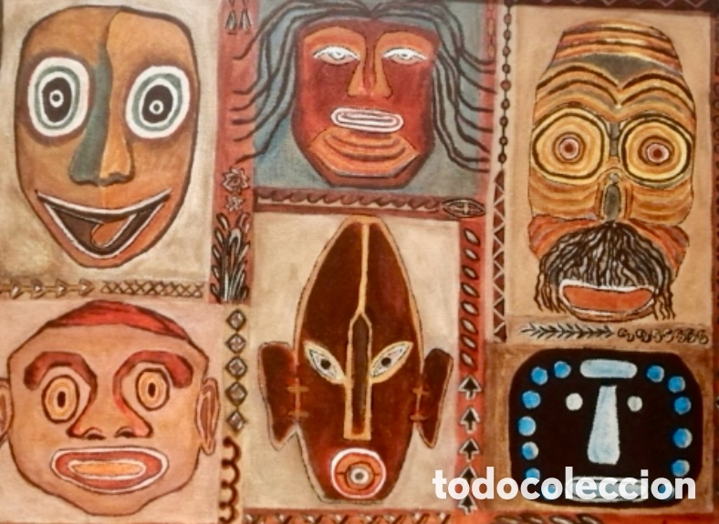 Arte: M&aacute;scaras africanas. Acr&iacute;lico. - Foto 4