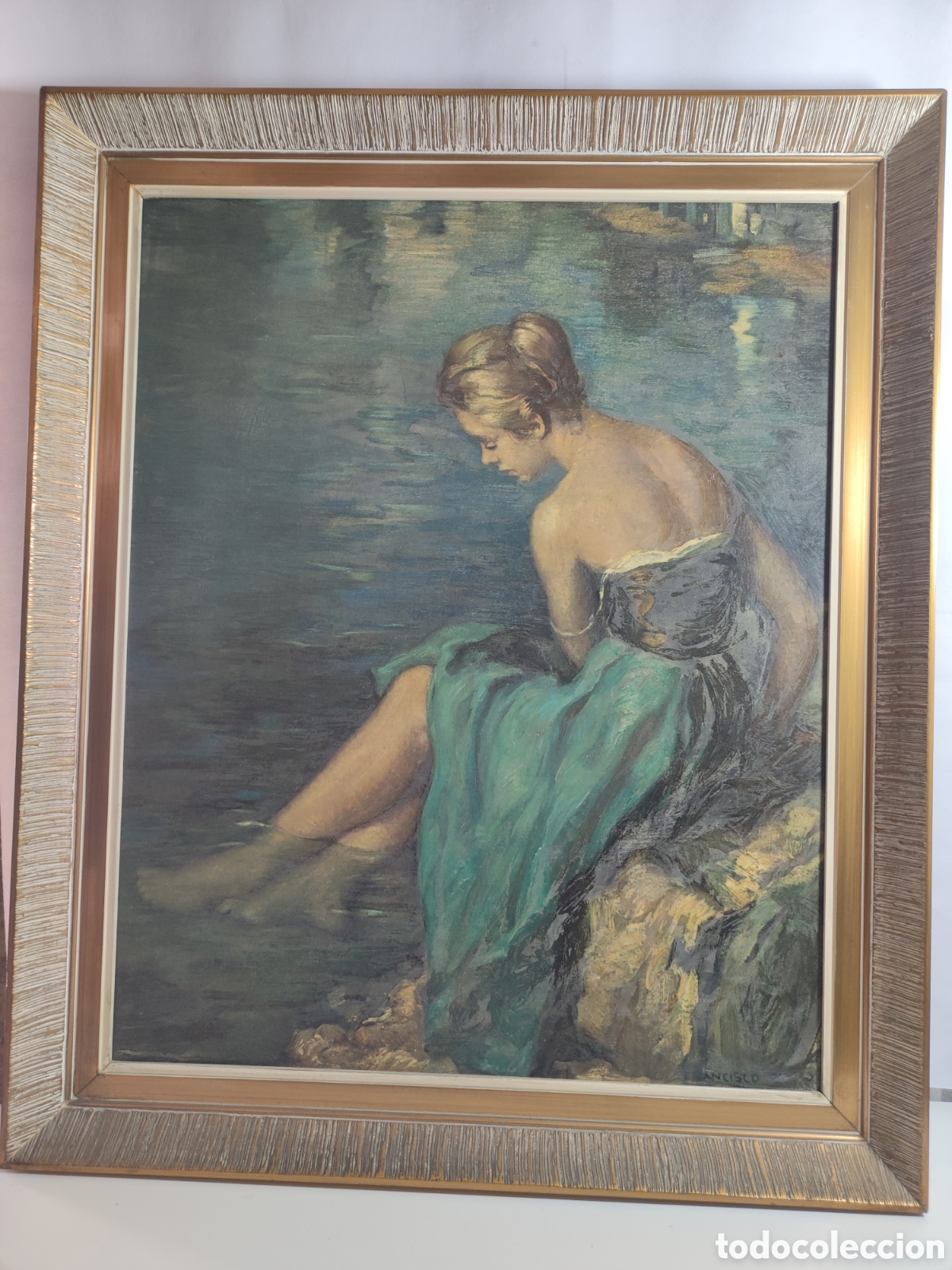 Arte: Cuadro mujer en el agua fdo