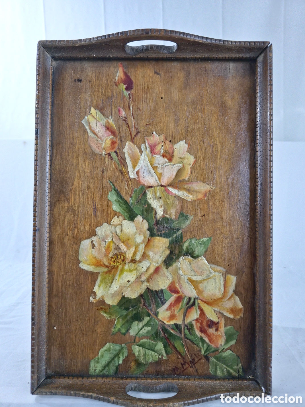Arte: Bodeg&oacute;n de Rosas Firmado M. Mart&iacute; - Foto 2