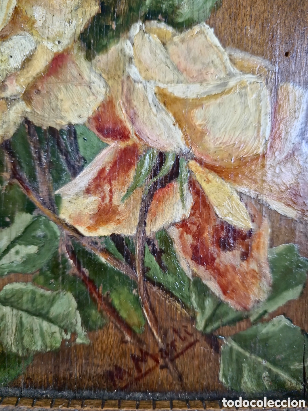 Arte: Bodeg&oacute;n de Rosas Firmado M. Mart&iacute; - Foto 3