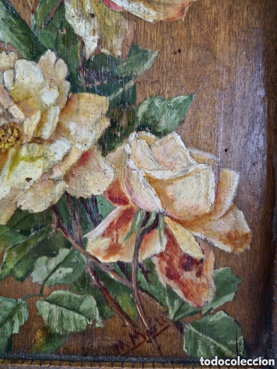 Arte: Bodeg&oacute;n de Rosas Firmado M. Mart&iacute; - Foto 6