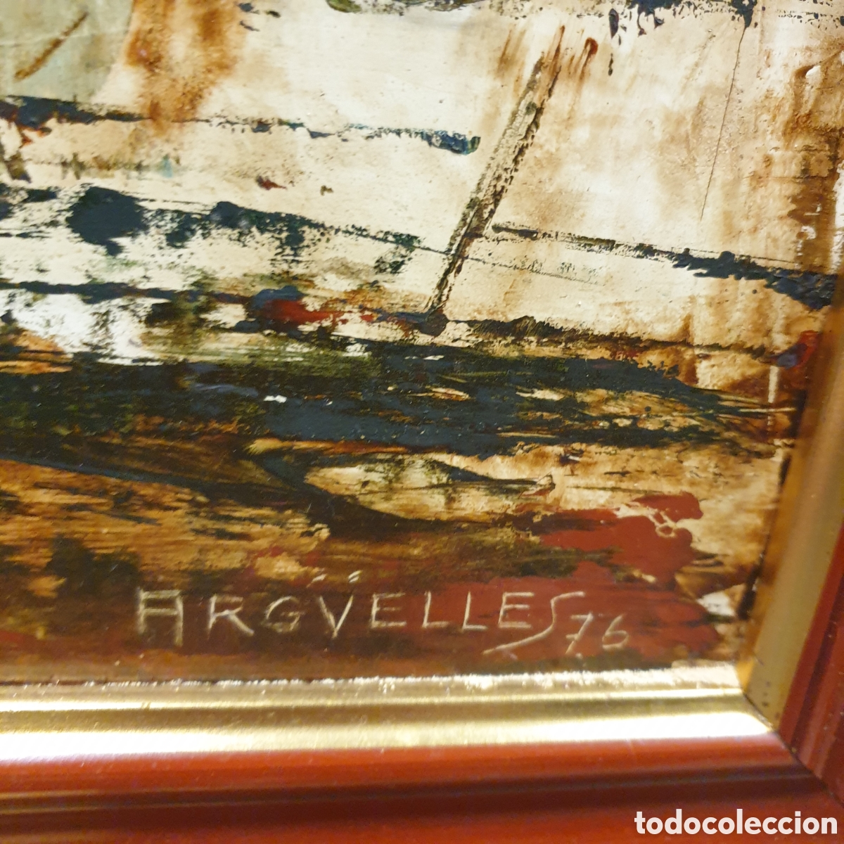 Arte: &Oacute;leo sobre tabla ARGUELLES 50x73 - Foto 4