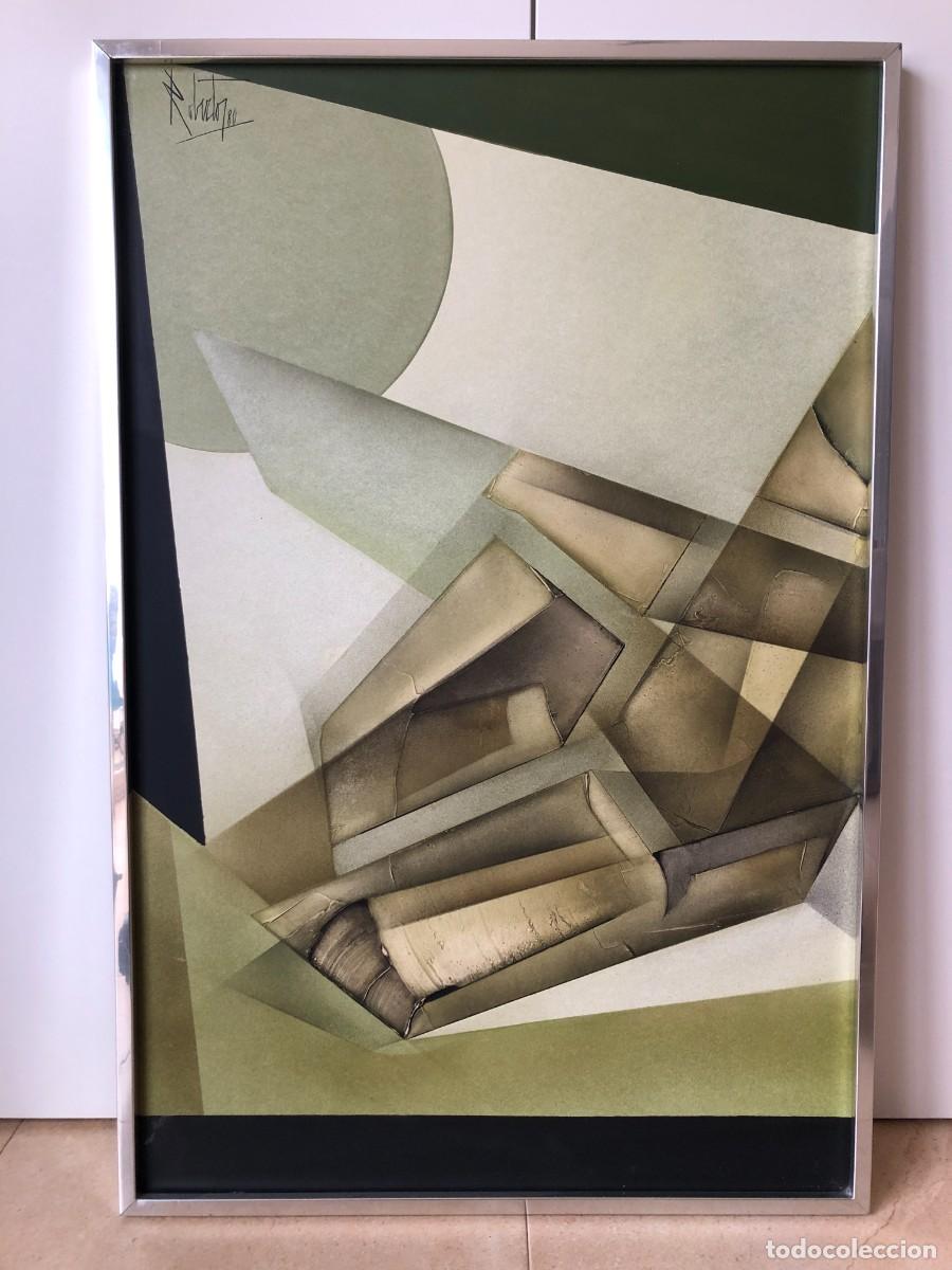 Arte: ORIGINAL 1980 - ABSTRACCION CUBISTA - NEO CONSTRUCTIVISMO - Foto 14