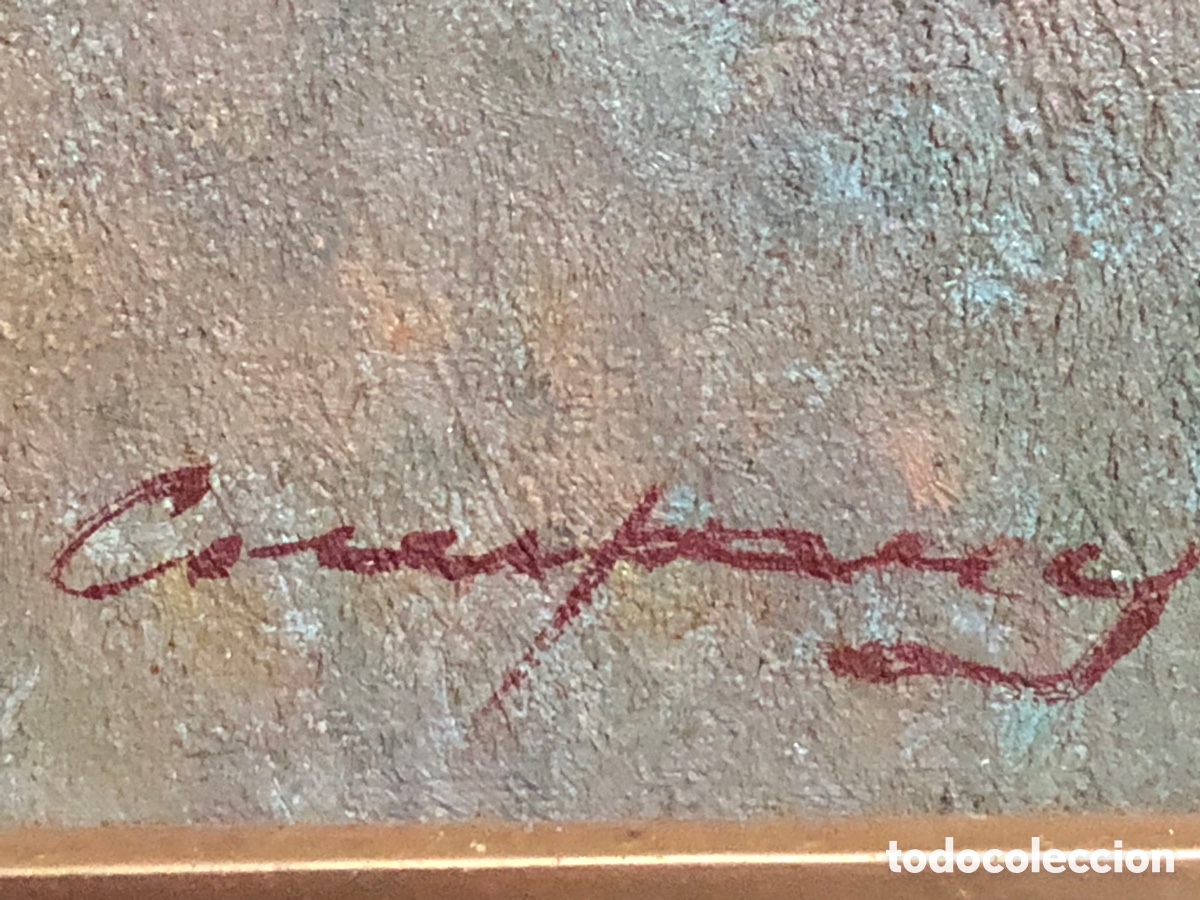 Arte: Antigua pintura catalana &bull; Marina Oleo barcas - firma Company pp.XX