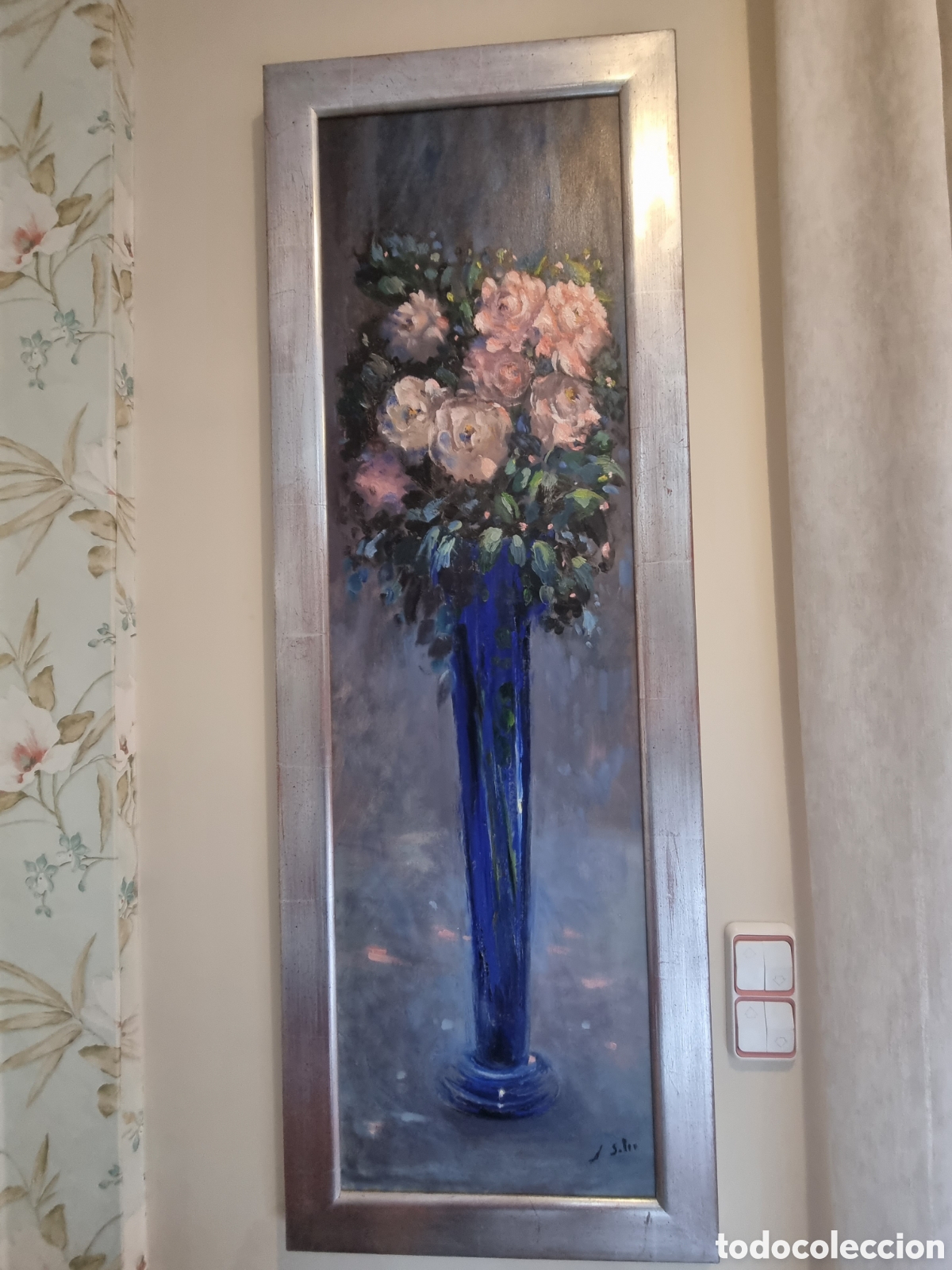 Arte: Bodegon Flores con jarr&oacute;n. - Foto 1