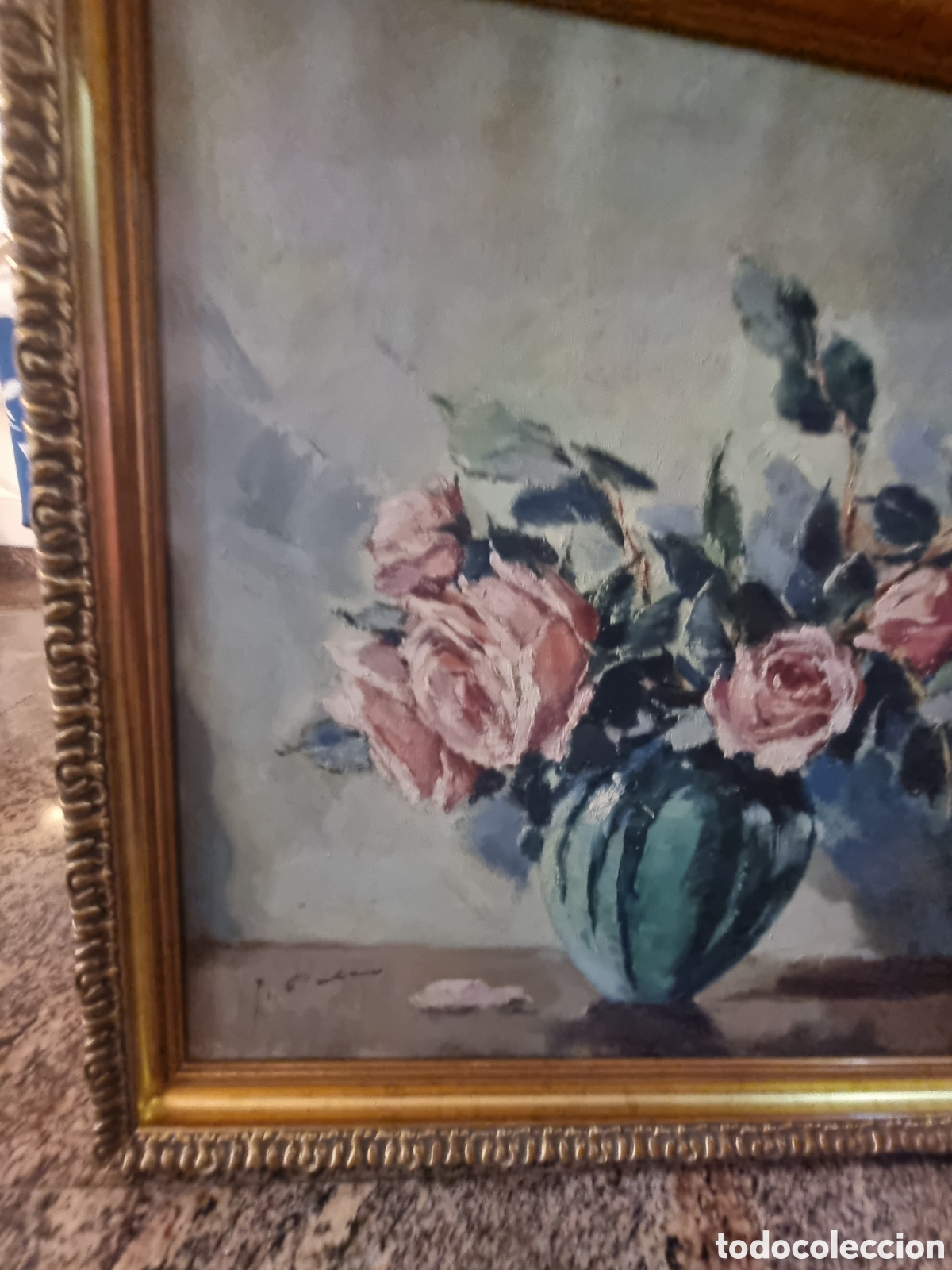 Arte: Bodegon flores antiguo - Foto 3