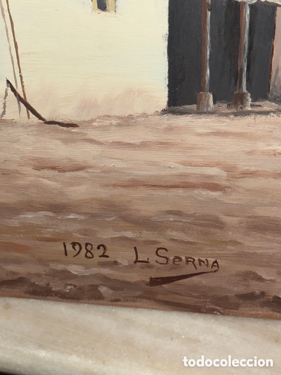Arte: &Oacute;leo sobre tabla L.Serna 1982 - Foto 2