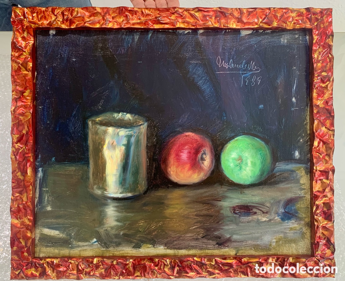 Arte: Lluis Molins de Mur 1911-2006 , reci&eacute;n enmarcado , bodegon de 1989 , 46x38 obra