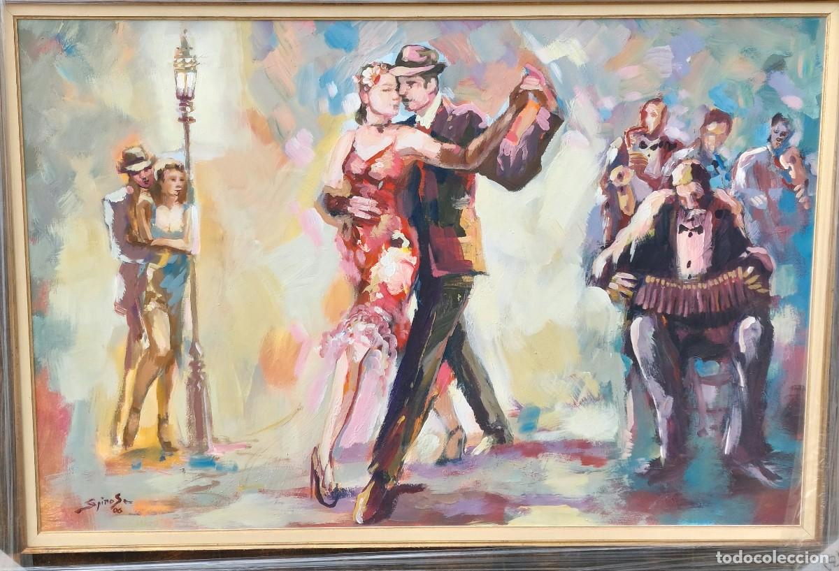 Arte: Guillermo Spinosa ,Bucaramanga Colombia 1937-2021 Tango acr&iacute;lico sobre tela