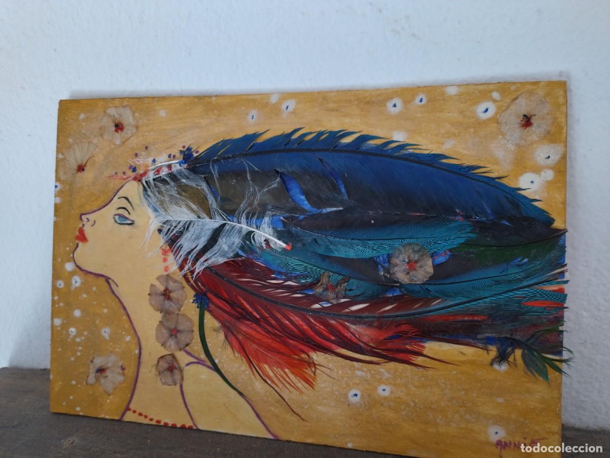 Arte: cuadro collage plumas - Foto 2