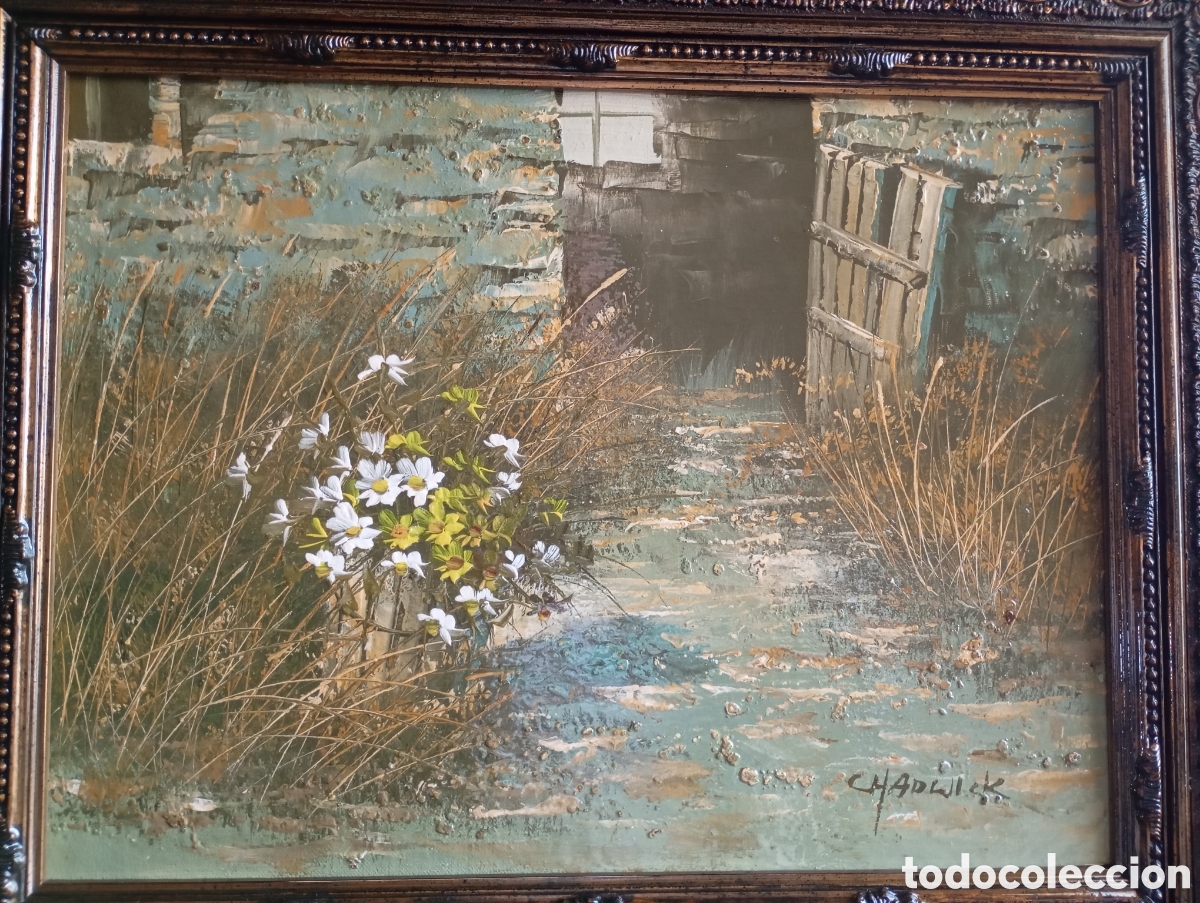 Art: Preciosa pintura internacional &oacute;leo tabla firmado Chadwick Arthur