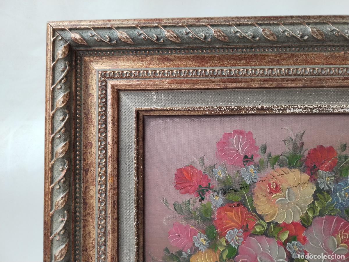 Arte: bodegon original de flores anonimo oleo table - Foto 3