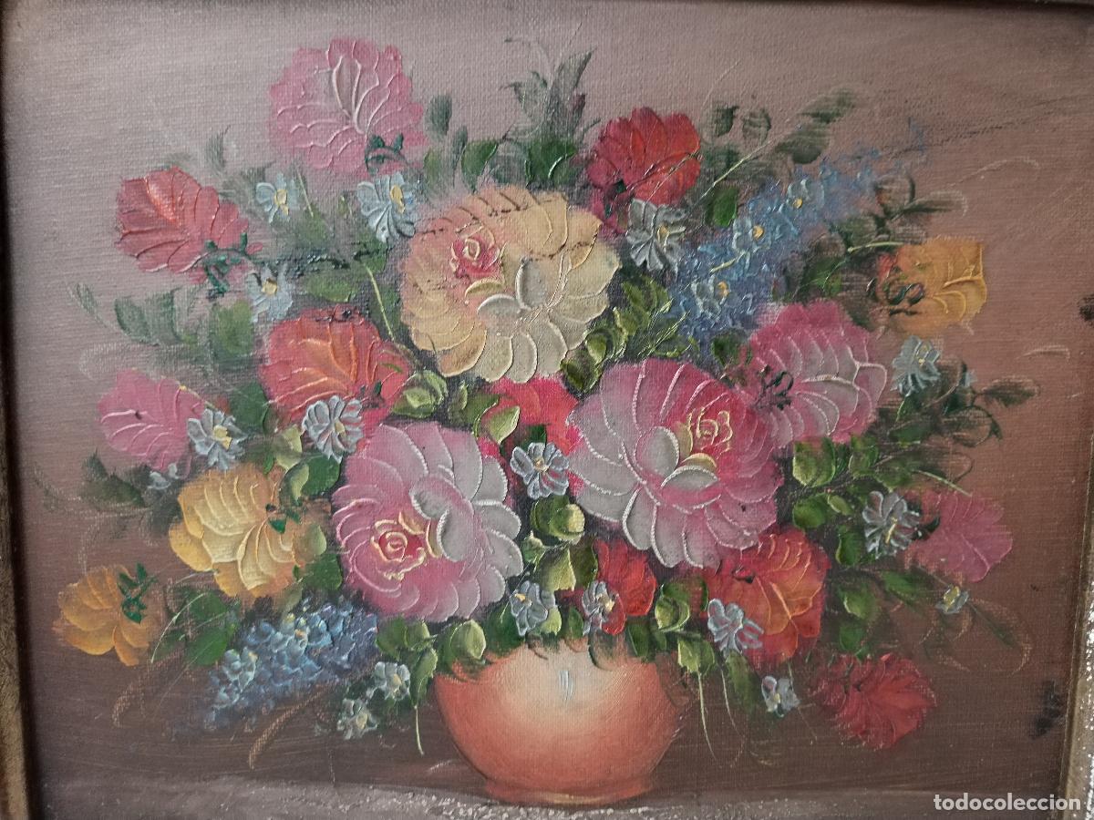 Arte: bodegon original de flores anonimo oleo table - Foto 5
