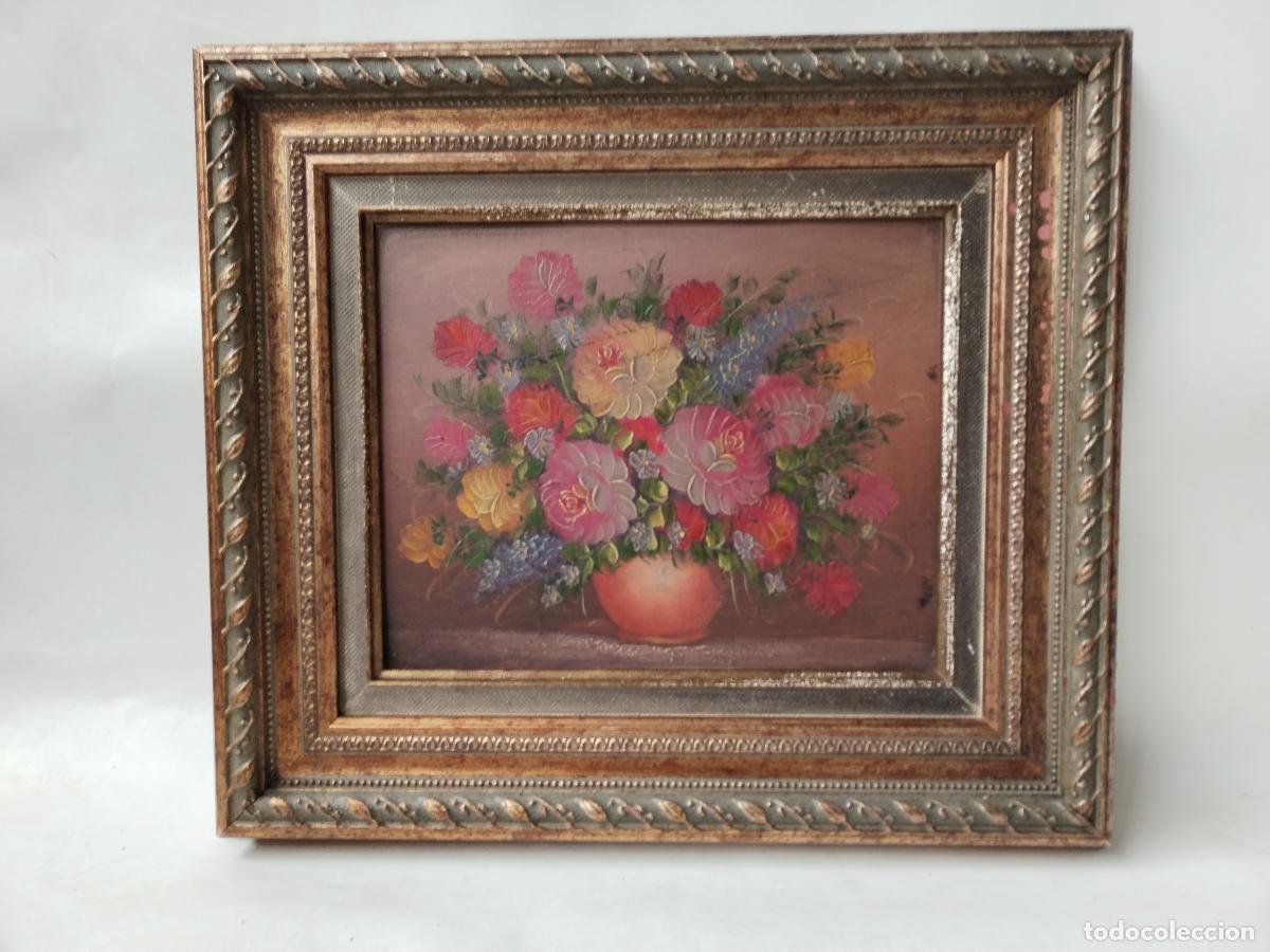 Arte: bodegon original de flores anonimo oleo table - Foto 6