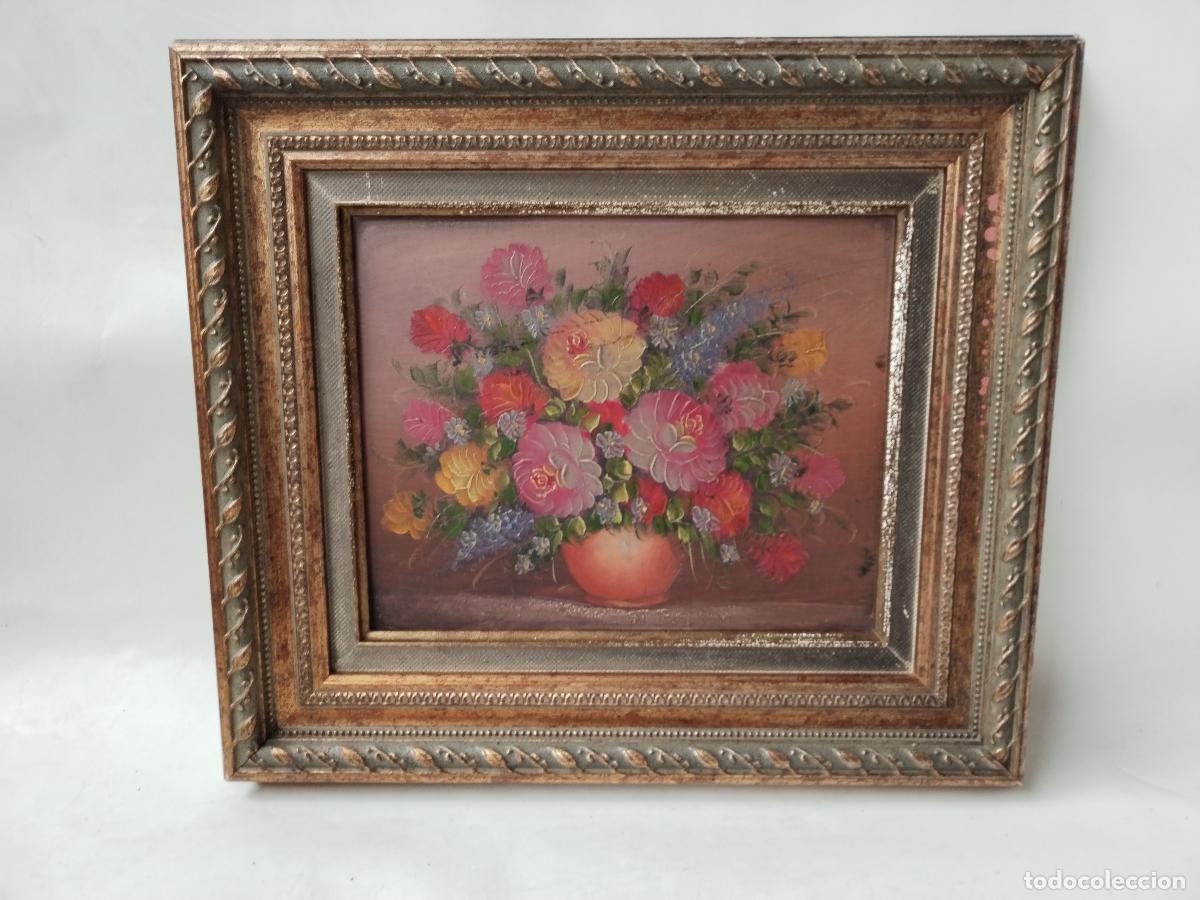 Arte: bodegon original de flores anonimo oleo table - Foto 1