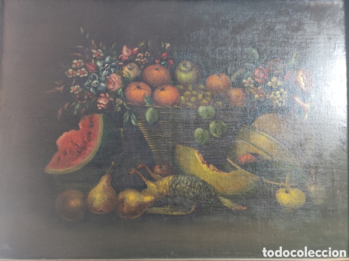 Arte: Ole sobre lienzo antiguo bodeg&oacute;n - Foto 2