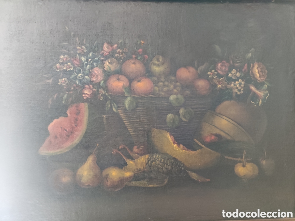Arte: Ole sobre lienzo antiguo bodeg&oacute;n - Foto 3