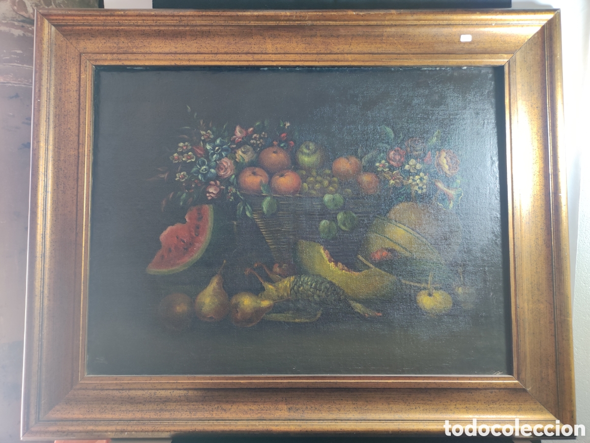 Arte: Ole sobre lienzo antiguo bodeg&oacute;n - Foto 1