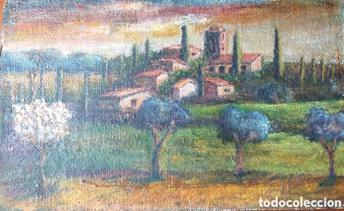 Arte: Oleo En Madera Autor Catalan - Foto 1