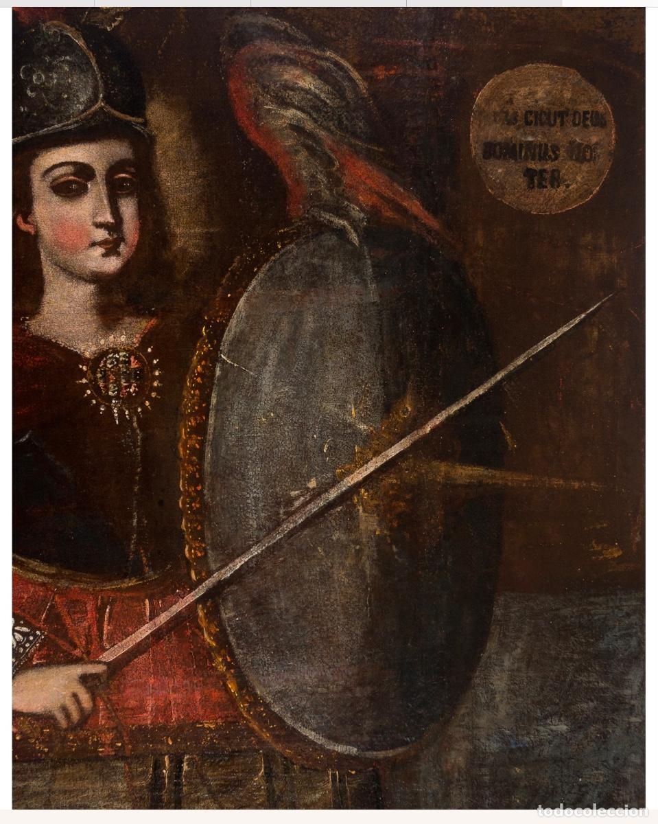 Arte: Cuadro colonial, arcangel , oleo/lienzo - Foto 2
