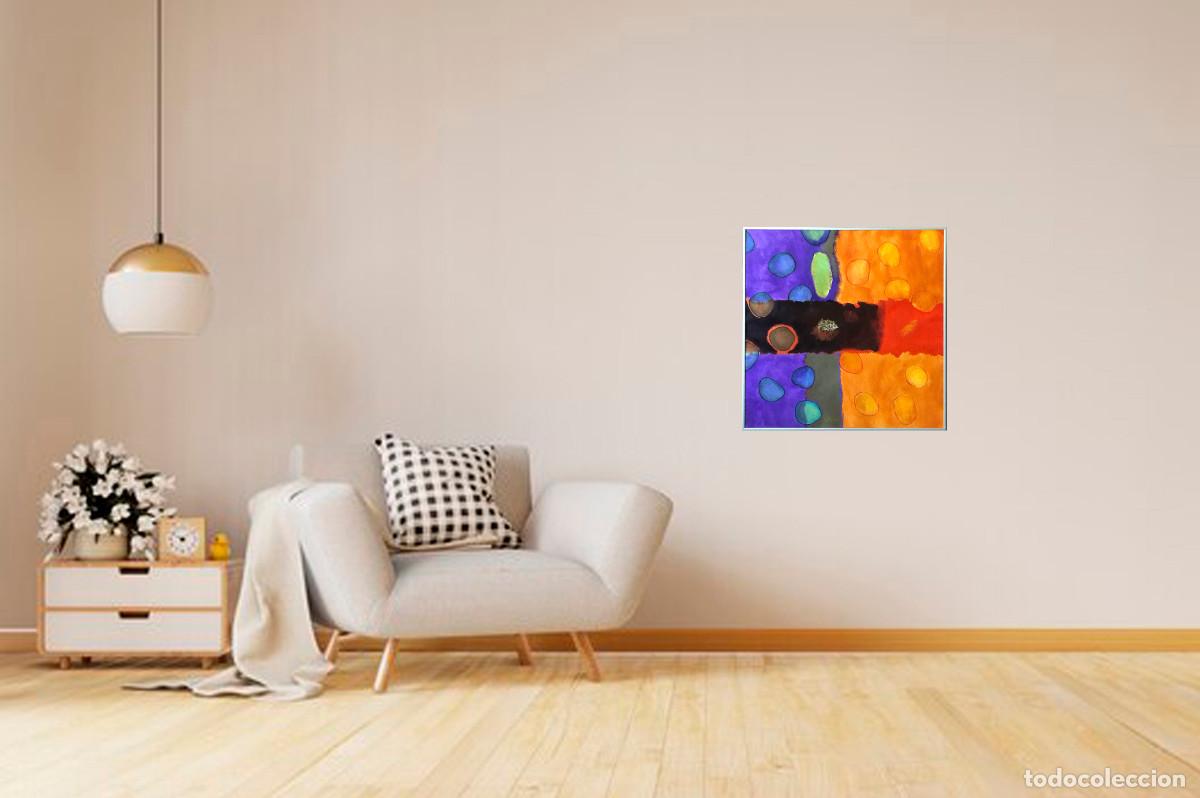 Arte: CUADRO ABSTRACTO: COMPOSICION EN NARANJA Y VIOLETA - Foto 3