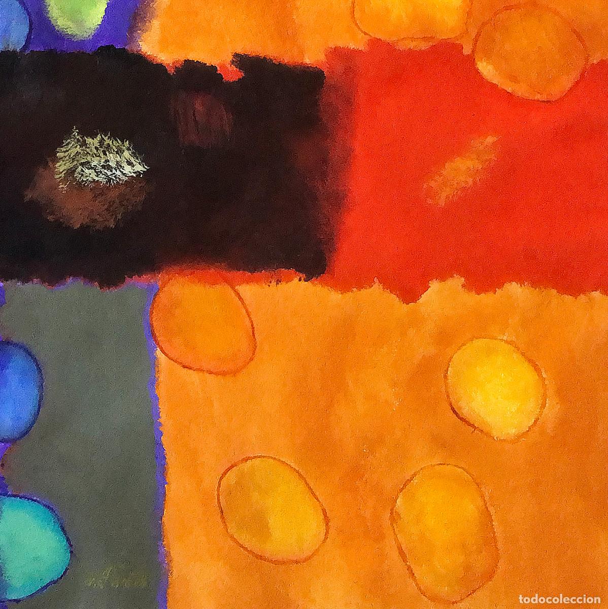 Arte: CUADRO ABSTRACTO: COMPOSICION EN NARANJA Y VIOLETA - Foto 5