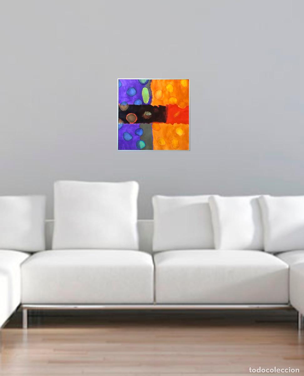 Arte: CUADRO ABSTRACTO: COMPOSICION EN NARANJA Y VIOLETA - Foto 8
