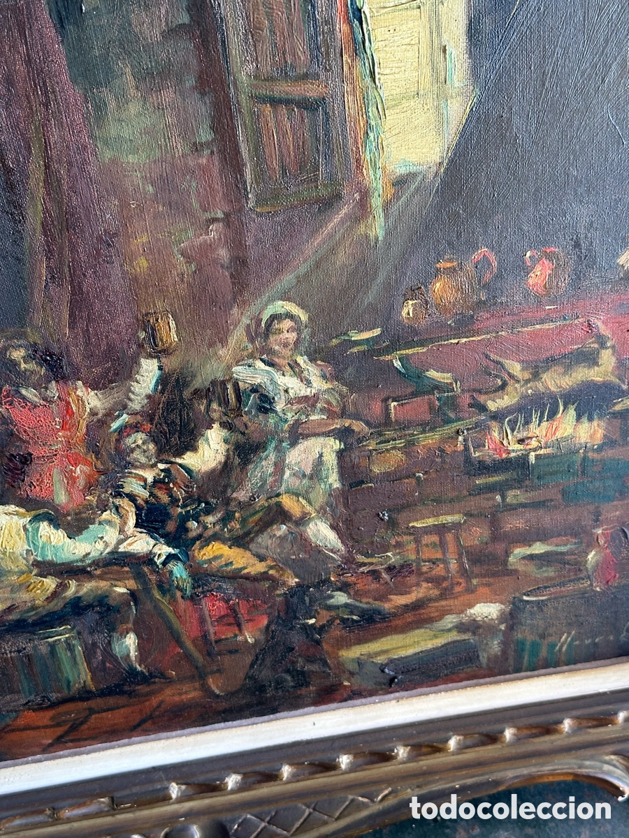 Arte: Joan llaudaro arenas, &oacute;leo sobre lienzo, taberna - Foto 4