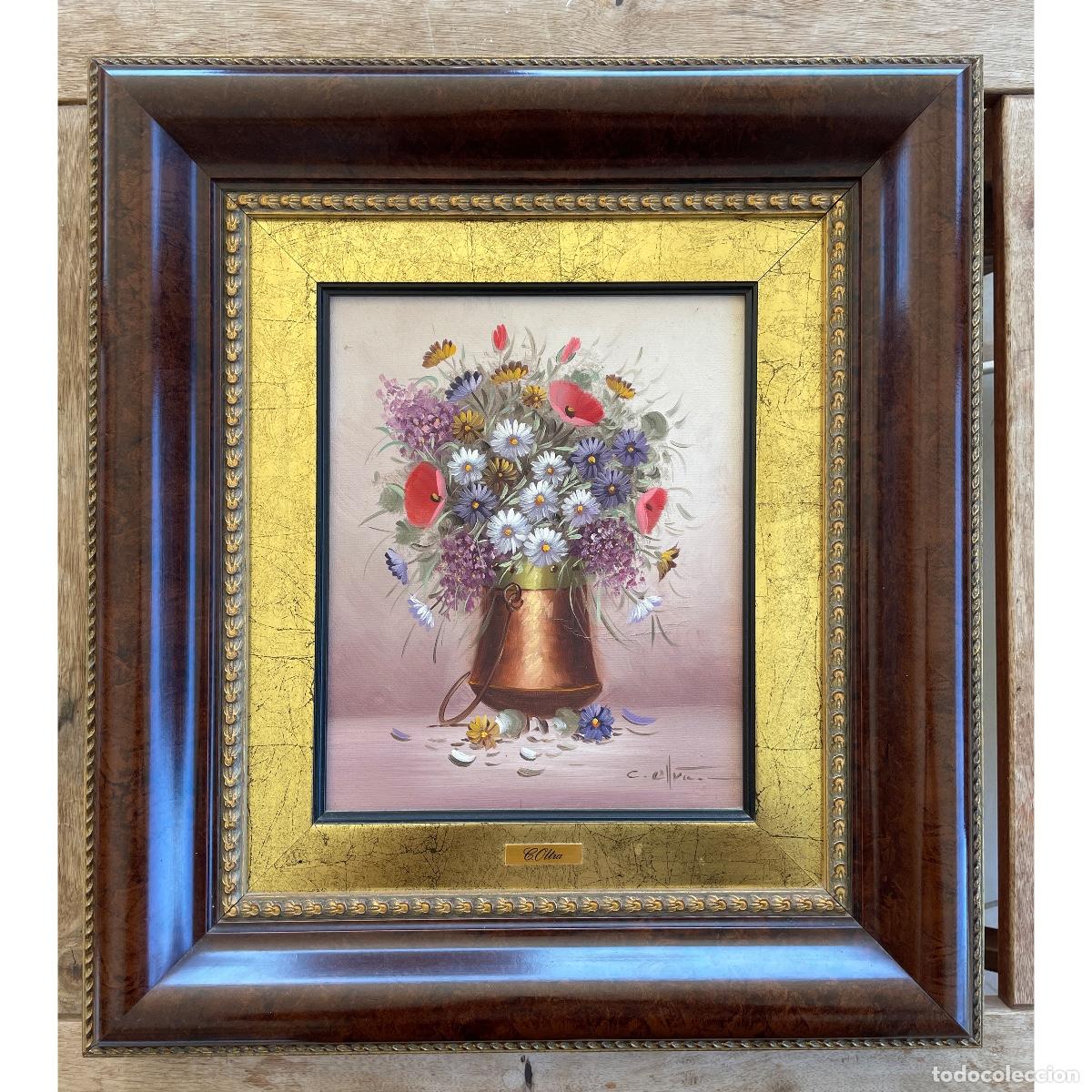Arte: BODEG&Oacute;N DE FLORES. FIRMADO CARMEN OLTRA. ADQUIRIDO EN 1973.