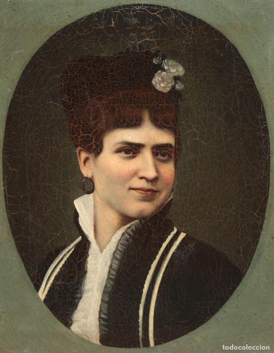 Arte: ESCUELA ESPAÑOLA (SIGLO XIX) OLEO SOBRE LIENZO. RETRATO DE UNA DAMA