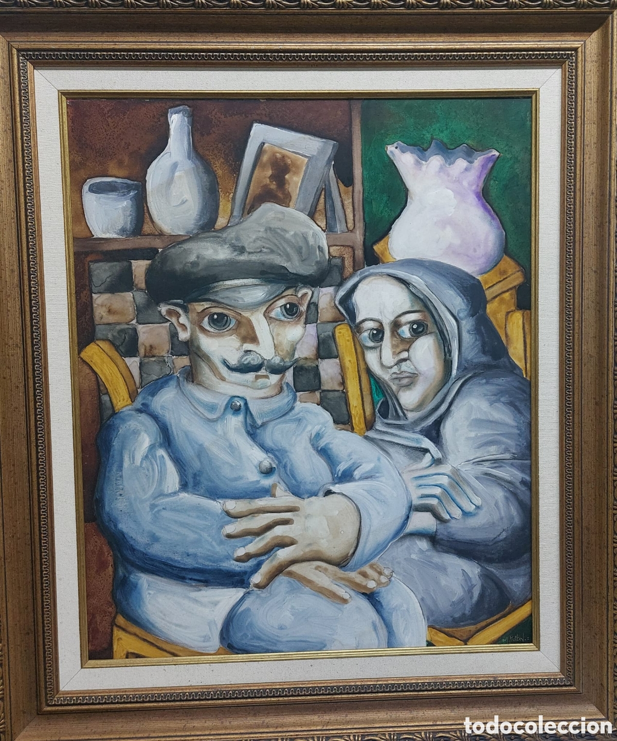 Arte: MIGUEL RUIBAL OLEO TELA 61 X 5O RETRATO DEL HIJO