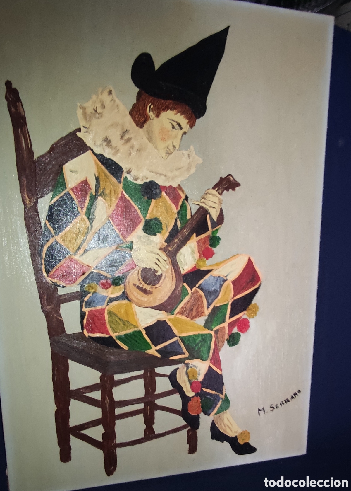 Arte: Cuadro, Oleo sobre lienzo arlequ&iacute;n - Foto 2