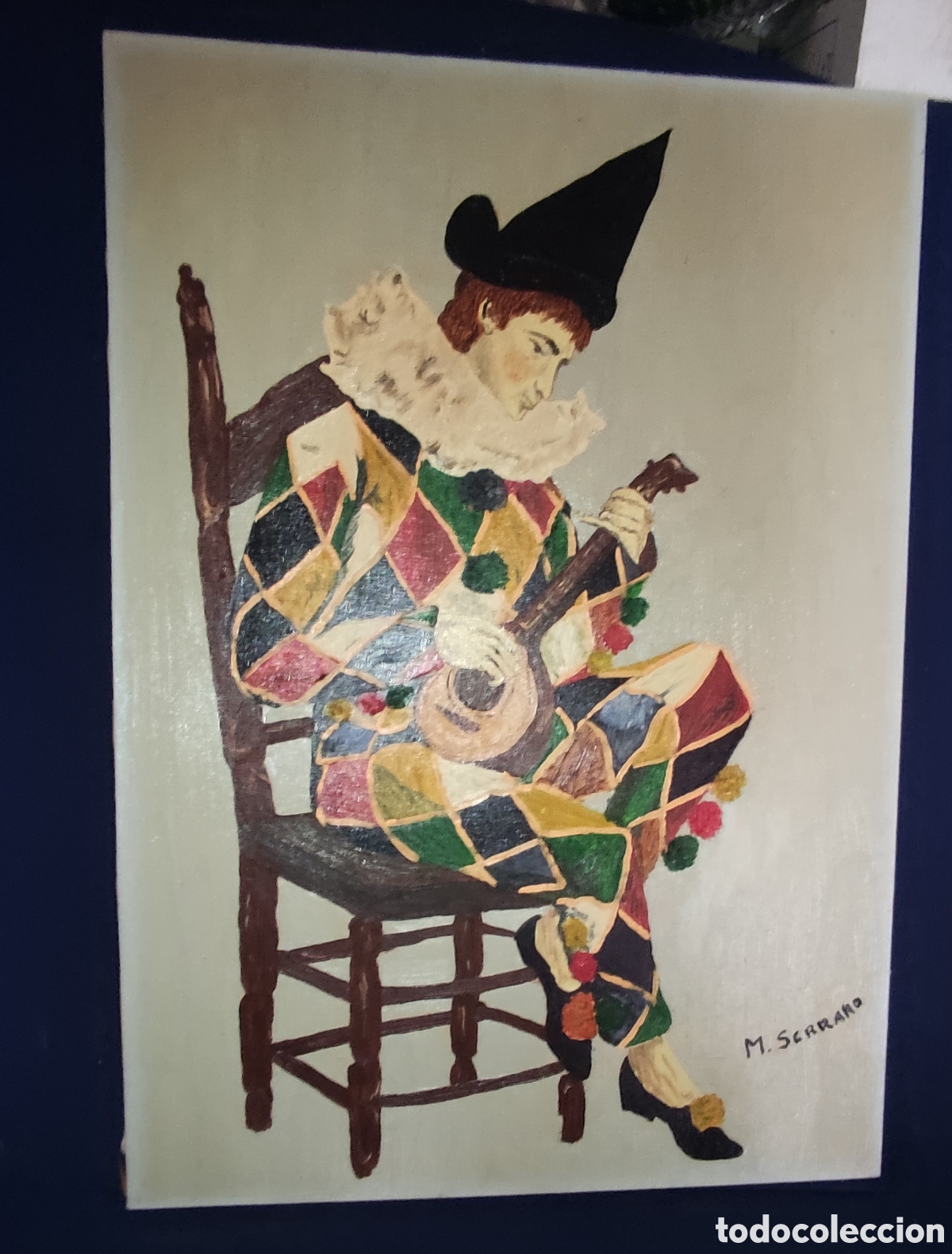 Arte: Cuadro, Oleo sobre lienzo arlequ&iacute;n - Foto 3