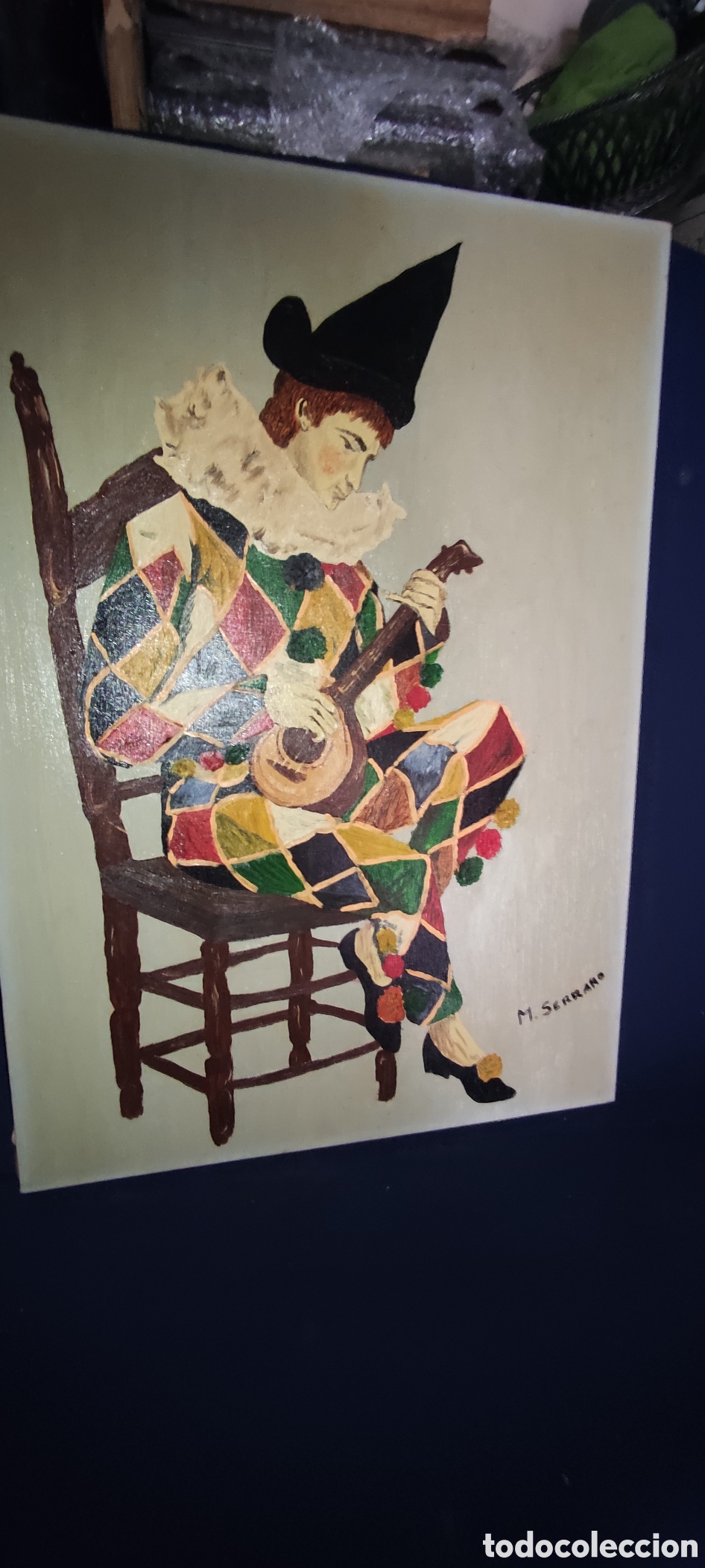Arte: Cuadro, Oleo sobre lienzo arlequ&iacute;n - Foto 7