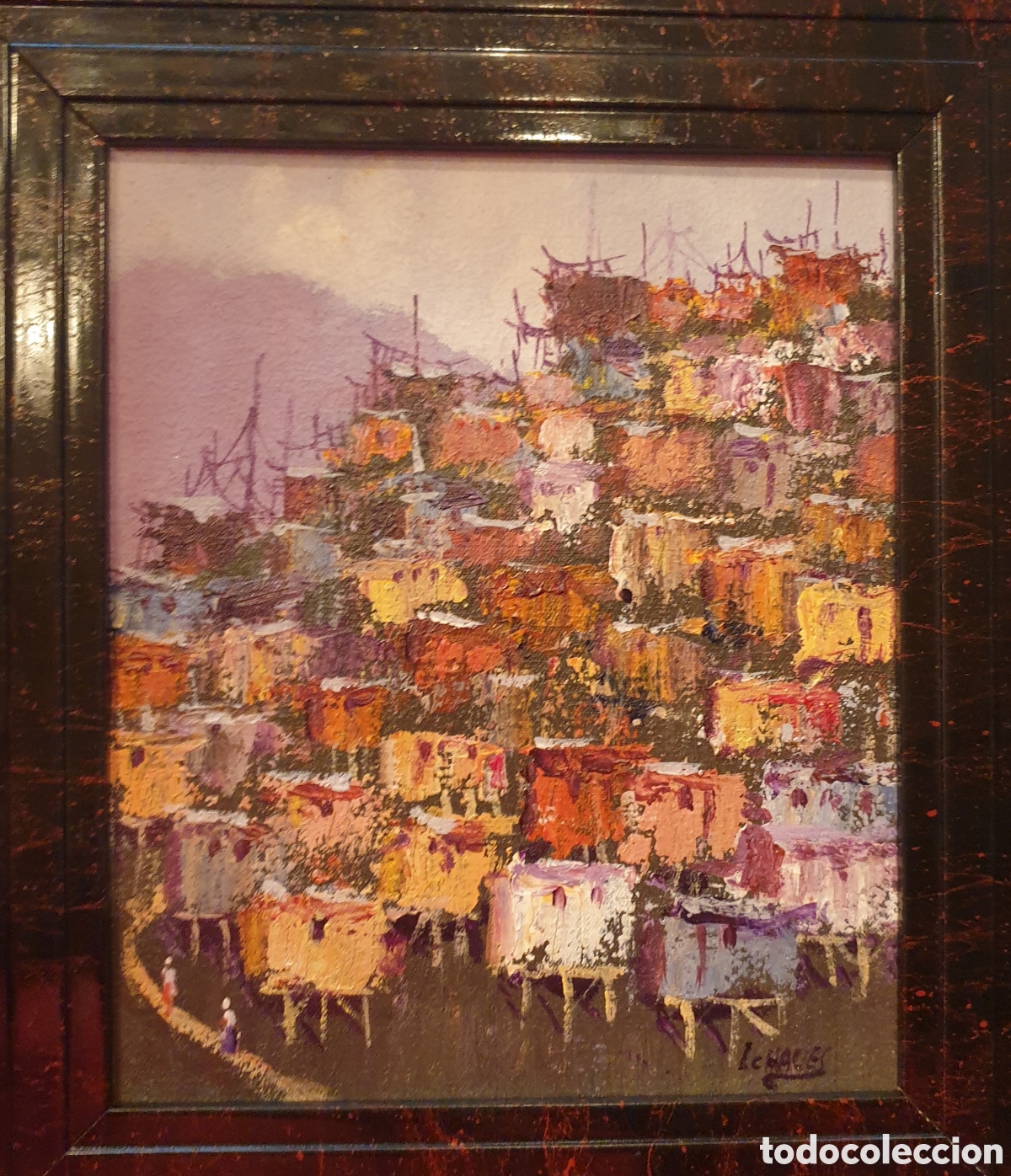 Arte: &Oacute;leo sobre lienzo FAVELAS ( Brasil) - Foto 1