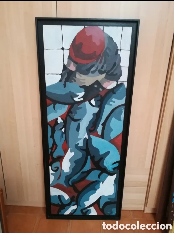 Arte: &Oacute;leo sobre tabla con marco - Foto 1