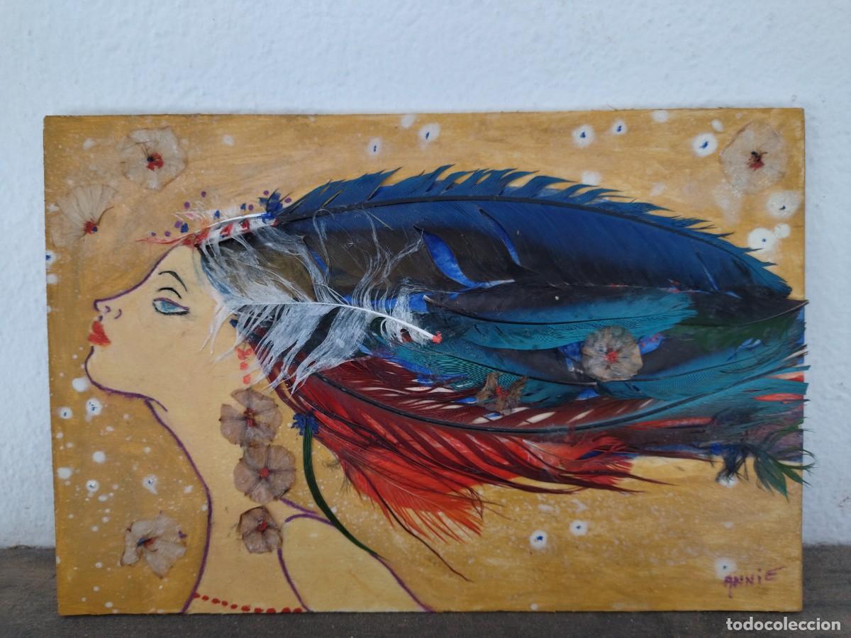 Arte: cuadro collage plumas - Foto 5