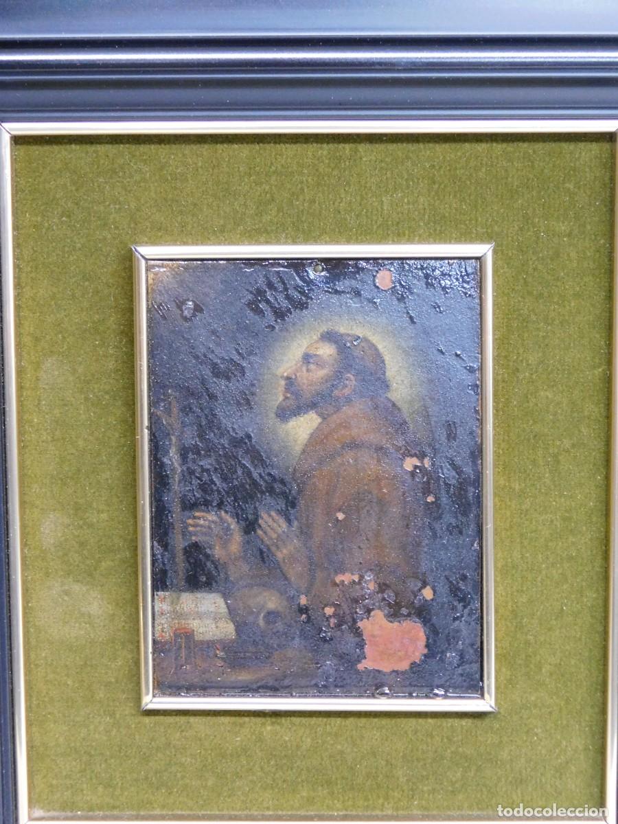 Arte: ANTIGUO OLEO SOBRE TABLA RELIGIOSO - Foto 3