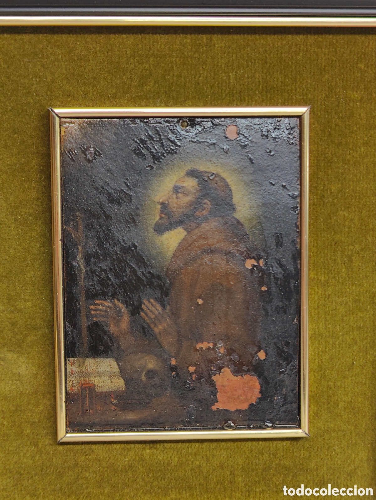Arte: ANTIGUO OLEO SOBRE TABLA RELIGIOSO - Foto 4