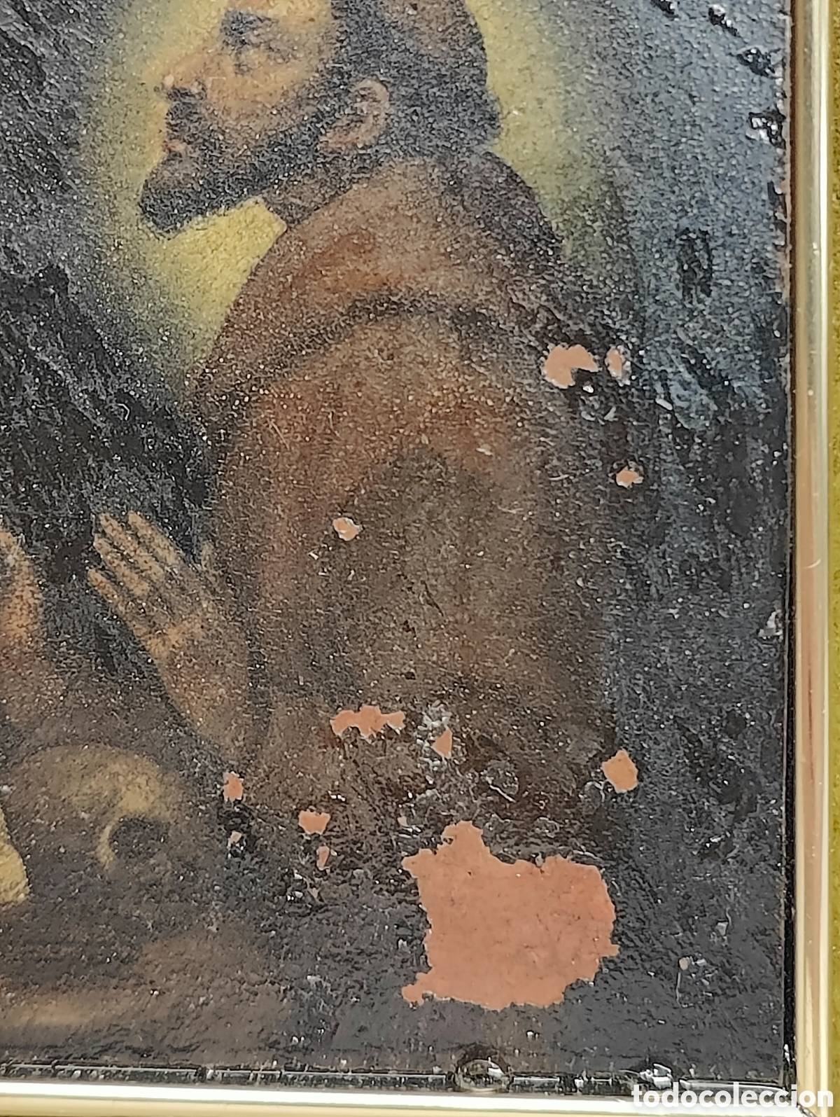 Arte: ANTIGUO OLEO SOBRE TABLA RELIGIOSO - Foto 6