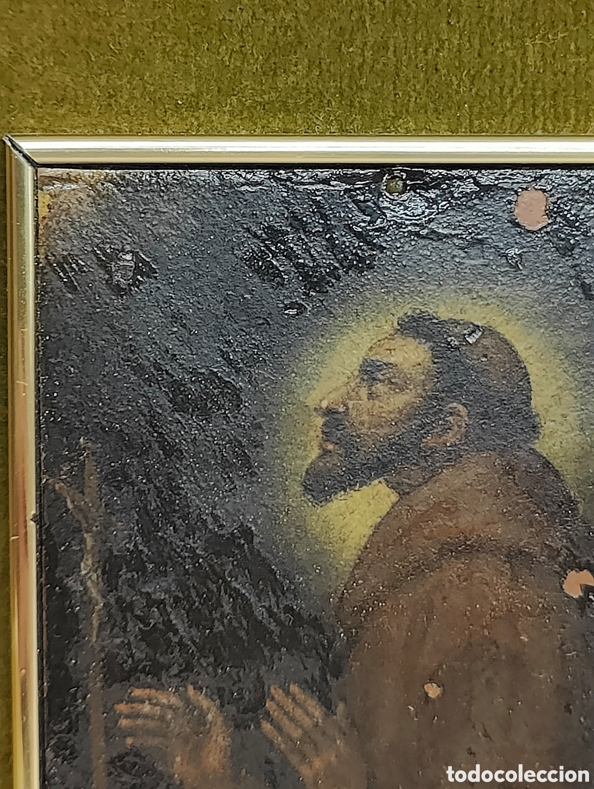 Arte: ANTIGUO OLEO SOBRE TABLA RELIGIOSO - Foto 7