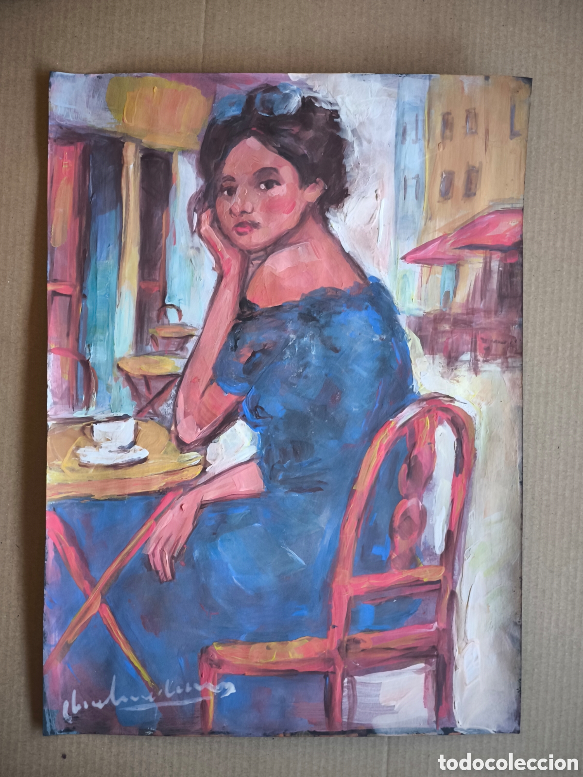 Art: Chica tomando un almuerzo ( expresionismo )