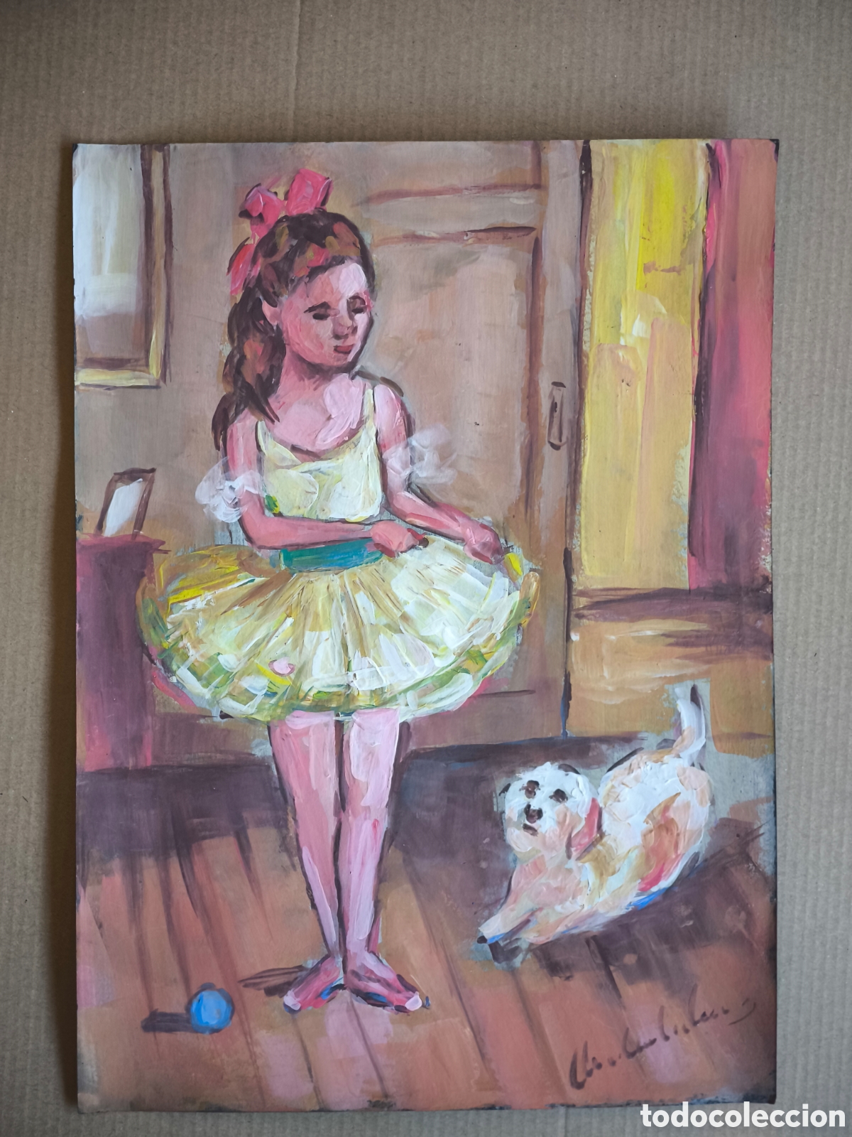 Art: Ni&ntilde;a bailarina con su perrito ( expresionismo)