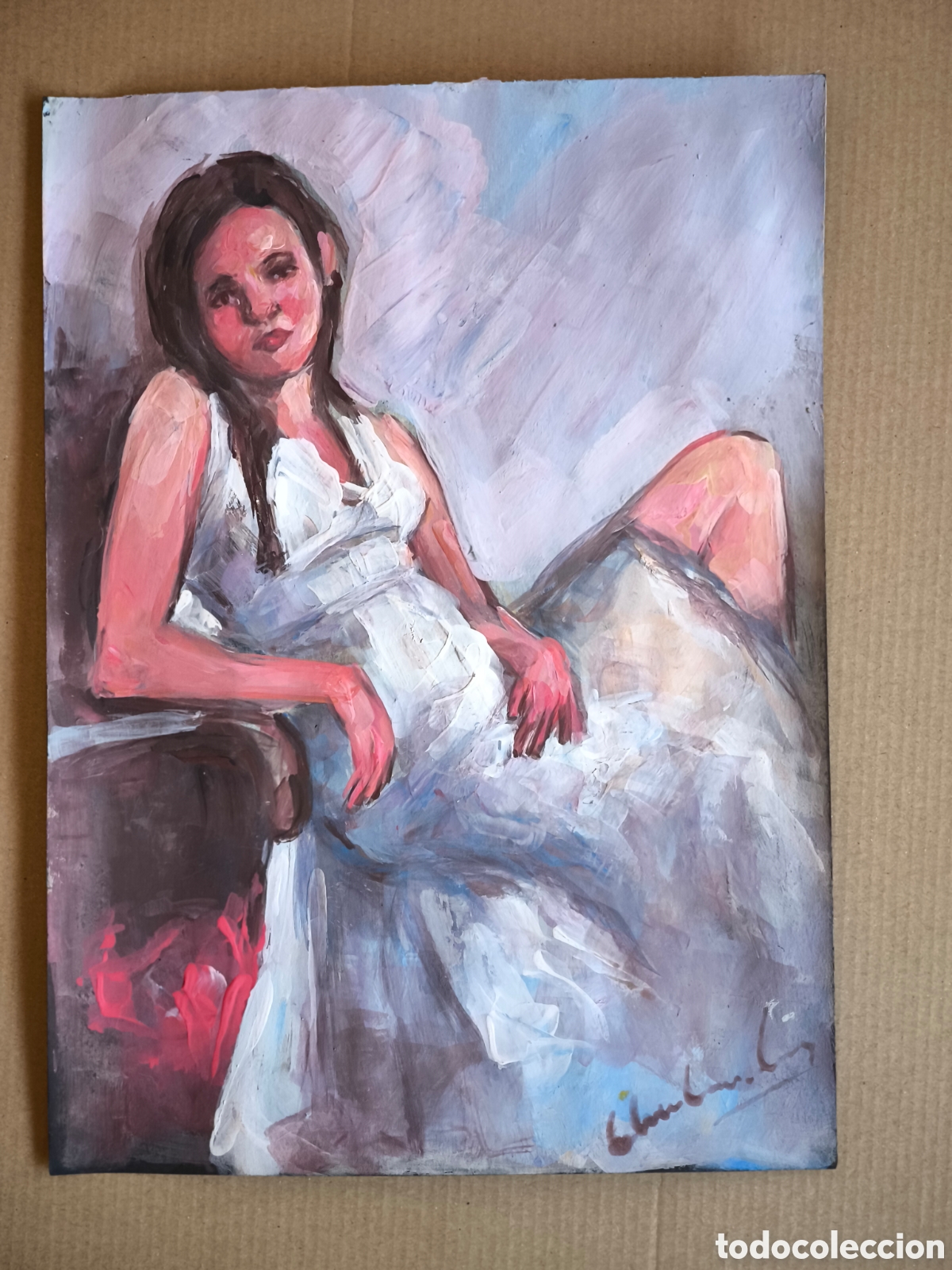 Arte: Chica con vestido blanco ( expresionismo )