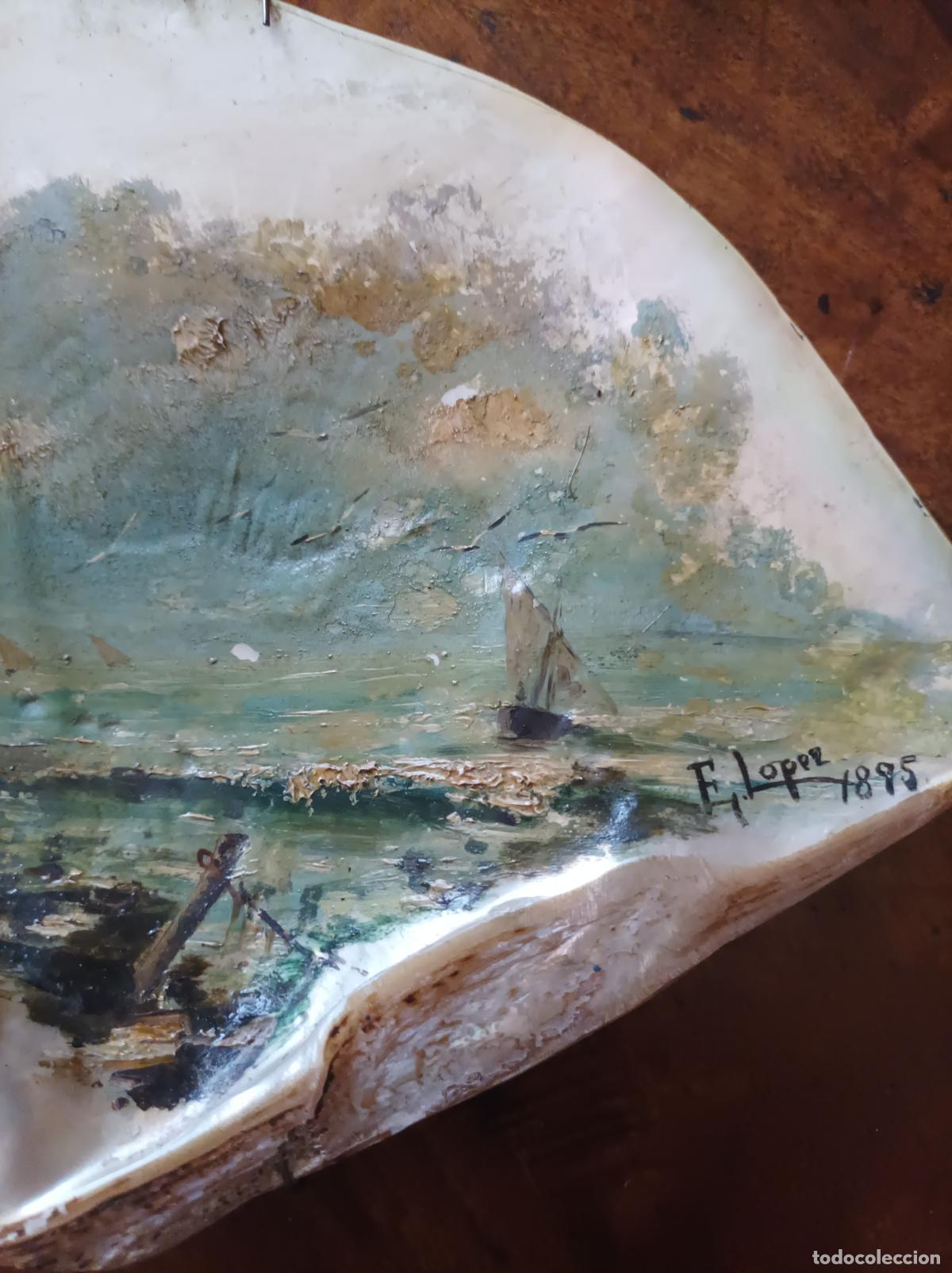 Arte: Oleo sobre concha . s. XIX . - Foto 2