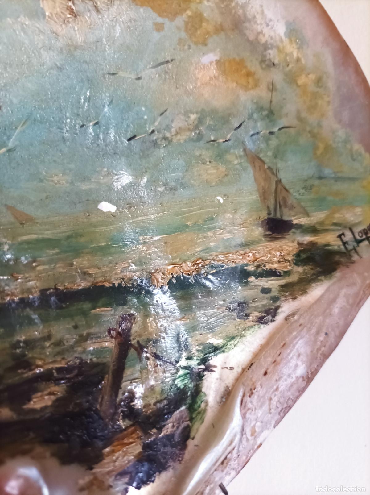 Arte: Oleo sobre concha . s. XIX . - Foto 5