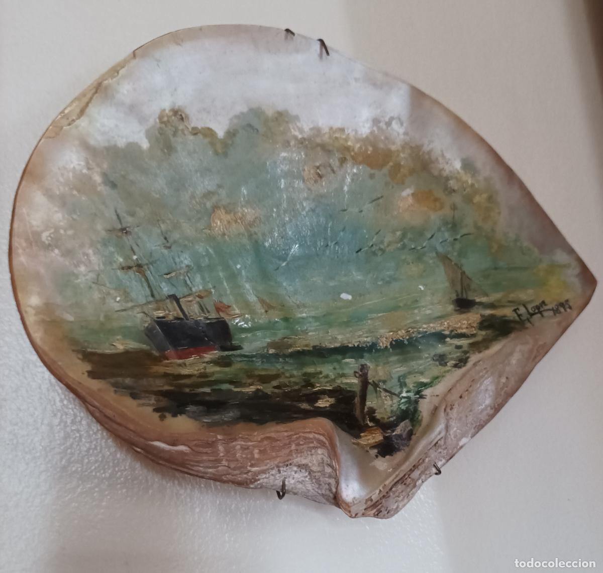 Arte: Oleo sobre concha . s. XIX . - Foto 12
