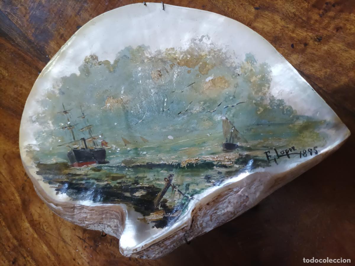 Arte: Oleo sobre concha . s. XIX . - Foto 14