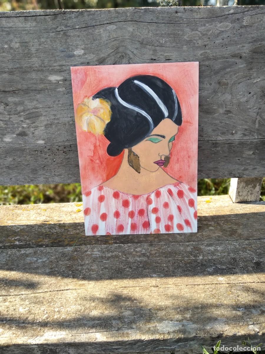 Arte: cuadro sevillana sobre tabla - Foto 2